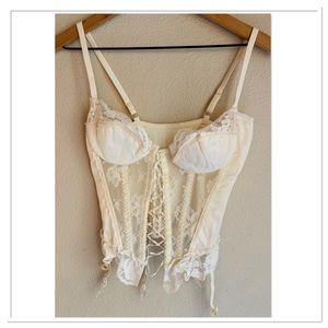 Emil Bole Vintage Structured Corset Bustier Cream Size Medium